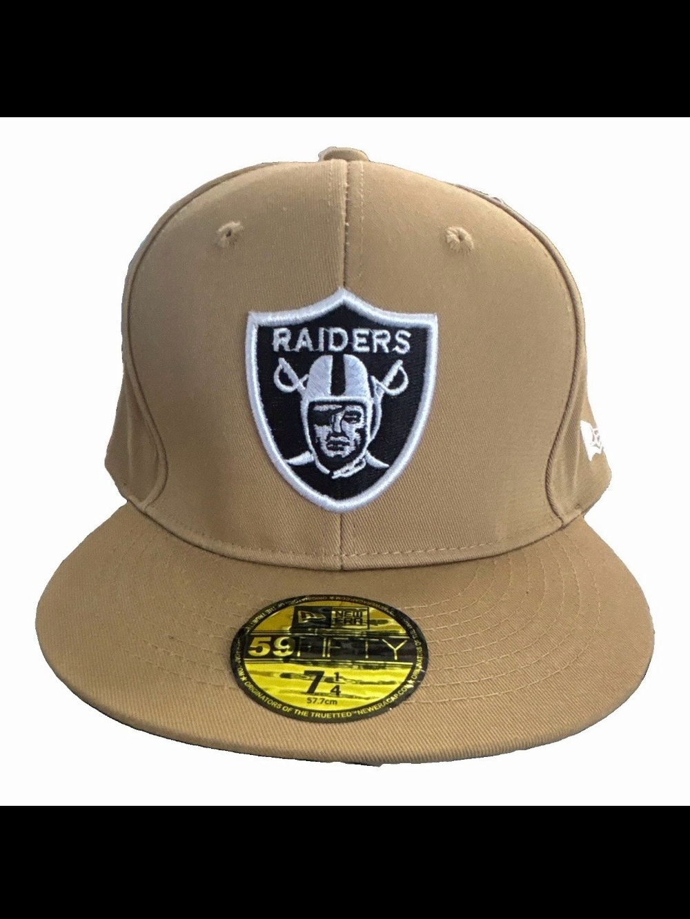 New Era 59FIFTY Oakland Raiders NFL Tan Fitted Cap Hat Size 7 1/4